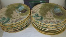 10x Französische antike (MAJOLIKA)Teller, sind ca1800s Artischocken-Teller