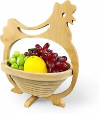 Bambus Obstkorb Huhn Dekoschale Obstschale Holz Design faltbar