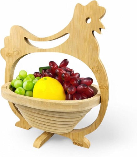 Bambus obstkorb huhn - obstkorb,