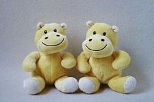 Bambia Nilpferd gelb Rassel Hippo 2 x Stofftier Kuscheltier Schmusetier (T181)