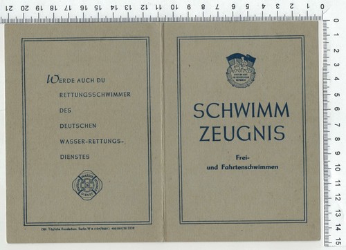 Ddr schwimmzeugnis 1955 - ddr,