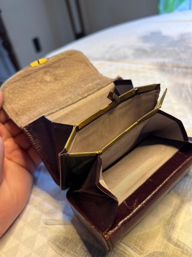 Antike leder geldbörse - leder,