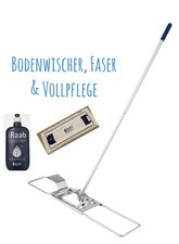 Ha-Ra Bodenwischer Bodenexpress Edelstahl 42cm & Stiel & Vollpflege & Faser 
