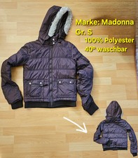 braune Kapuzenjacke mit Fellbesatz v. Madonna in der Gr. S