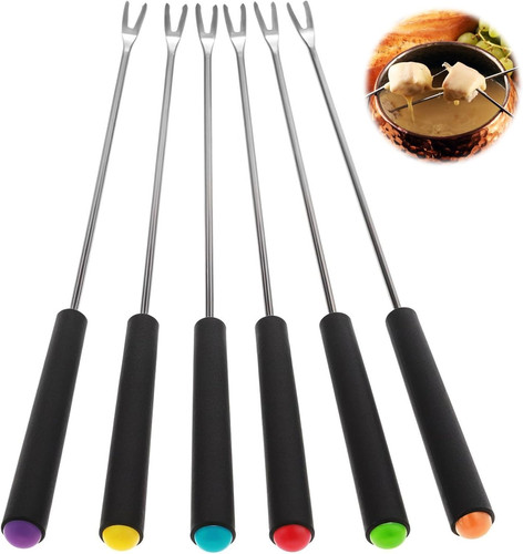 Fonduegabeln edelstahl 6er set - edelstahl,