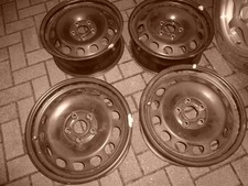 4 VW STAHLFELGEN 6 1/2JX16 ET 50 LOCHKREIS 5X112 MM