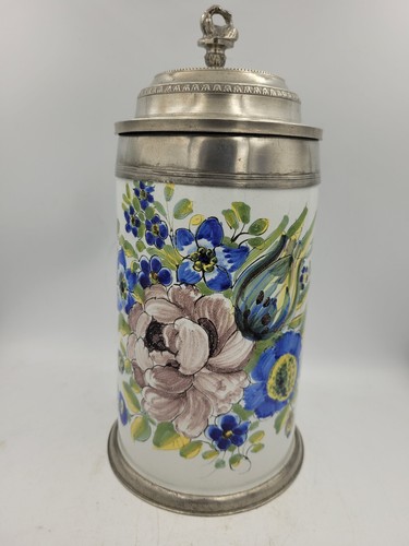 Fayence walzenkrug 1800 mit - walzenkrug,