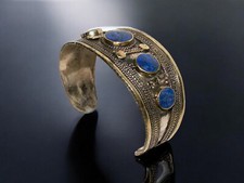 orient afghan nomaden bauchtanz tribaldance Armreifen Lapis Bracelet Neusilber 2