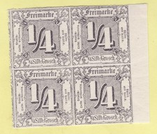 ## AD Thurn & Taxis 35 RAND-VIERERBLOCK x / xx , KW = ca. 100 EUR , TADELLOS ##
