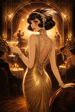 Art Deco Stil Elegante Frau