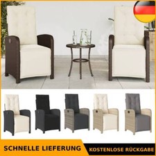 Gartensessel Verstellbar mit Fußteil Gartenstuhl Sessel Stuhl Poly Rattan vidaXL