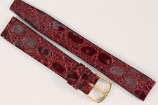 Grovana Swiss Uhrenarmband 16mm Kalbsleder mit Kroko-Narbung Bordeaux Länge: M