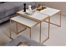 2 St Jahnke Couchtisch »GLAM COFFEE SET« Beistelltisch Marmor-Look Goldoptik