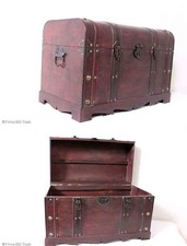 Schöne Runddeckeltruhe Hochzeittruhe Wäschetruhe / 2 Größen / M / Antik Style / 