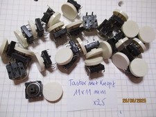 25 Stück Mini Taster Schalter Drucktaster 11 x11mm mit Knopf gebraucht