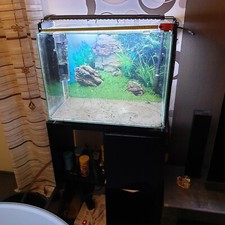 1x 80 Liter Aquarium Unterschrank Lampe Heizung Abdeckung