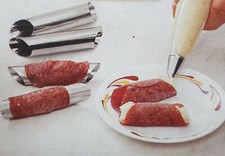 3er Set Schillerlockenform Backform Hörnchen Cremmrollen Sahnerollen 