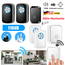 Türklingel Funkklingel Set Wasserdicht Reichweite 300m IP55 Dicht Tür Glocke