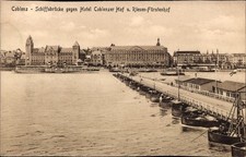 Ak Koblenz am Rhein, Schiffsbrücke gegen Hotel Coblenzer Hof und... - 3882428