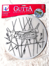 Seidenmalerei Fensterbild "GRASSHOPPER",25 cm,rund,Pongé 8 - OVP