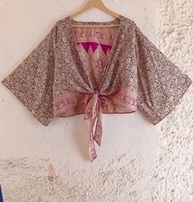 Vintage Seide Wickel Top /