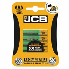4 x JCB wiederaufladbarer NiMH