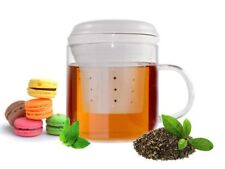 Teeglas mit Teesieb aus Porzellan Teefilter Teezubereiter Teebecher Teetasse