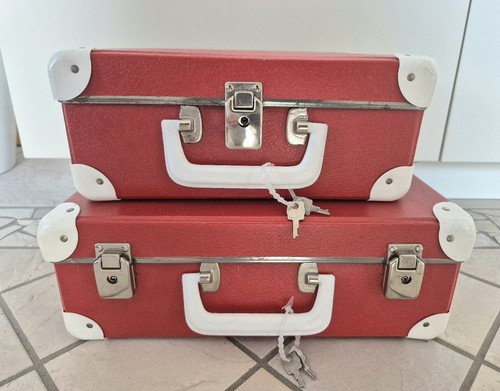 Set vintage pappkoffer rot - 2,