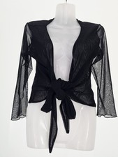 Siste`s Wickeljäckchen Jacke Weste Jäckchen Bolero XS schwarz kurz transparent