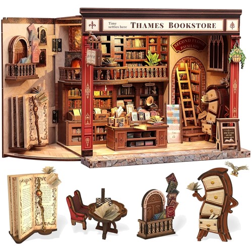 Miniatur buchhandlung holz - buchhandlung,