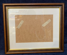 Bilderrahmen dunkles Holz mit Goldintarsien, passend für 37 x 30 cm