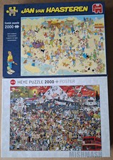 2 x 2000 Teile Jumbo van Haasteren  und Heye Puzzle + Poster  Comic Puzzle! Top!