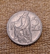 Polen 5 Zlotych 1959  - Fischer mit Netz