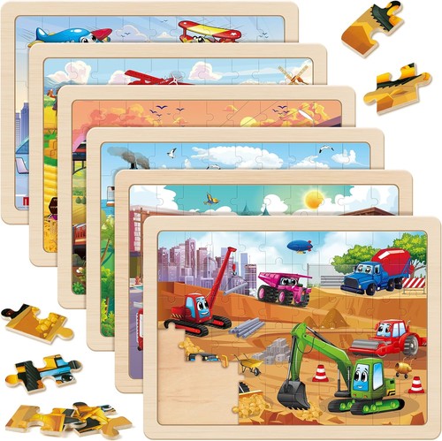 Holzpuzzle fahrzeuge 6x60 - holzpuzzle,