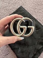 Gucci Schmaler GG MARMONT Gürtel 90 cm schwarz Silber mit Beutel, Rechnung