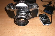 Exakta VX 1000 Kamara+t Ledertasche, Carl Zeiss Jena Objektiv  Belichtungsmesser