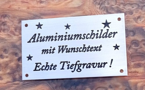 Aluminium schild mit - schild, echter