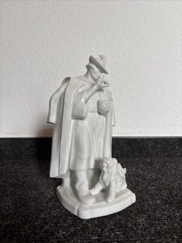 Porzellanfigur hirte mit hund - porzellanfigur,