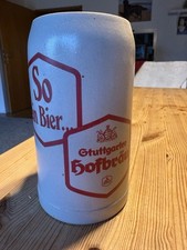 Alter salzlasierter Bierkrug  1 L Stuttgarter Hofbräu
