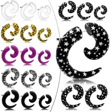 2er Set Fakeplugs Fake Plug Tunnel Dehner Dehnstab Dehnungsspirale Ohrstecker