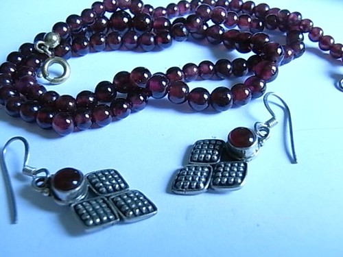 Vintage granat set halskette - vintage,