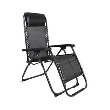 Comfort Relaxstuhl Relaxsessel Garten Liegestuhl Garten + Camping klappbar Grau