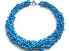 Wunderschöne Türkis (Howlith) Splitterkette Mehrreihig