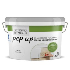 Schöner Wohnen Pep Up Renovierfarbe weiss seidenmatt Möbel Türen Küchen 1 L