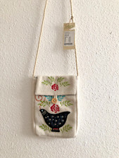 Gudrun Sjöden Umhängetasche Okarina 100 % Wolle bestickt Knopfverschluss 24 x 18