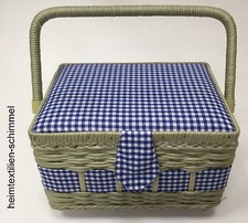 PRYM Nähkorb Nähkörbchen Nähkasten Nähbox Nähkästchen Landhaus blau karie 612253