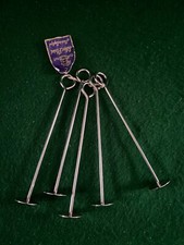 5 x VERSILBERTE COCKTAIL SWIZELS / MUDDLER / STAMPFERSTÄBCHEN