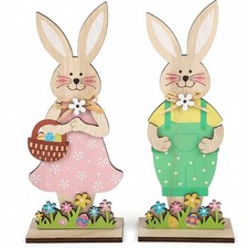 Osterdeko holz hase set - holz,
