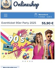 4 Karten für die Therme Erding 90 er Party Zu verkaufen 25.07.2025