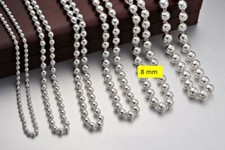 C30 Kugel-Kette 8 mm hohl Feinsilber Silber 990 Länge wählbar 60 cm bis 80 cm